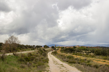 Fototapeta na wymiar The village Murias de Rechivaldo on Camino de Santiago.
