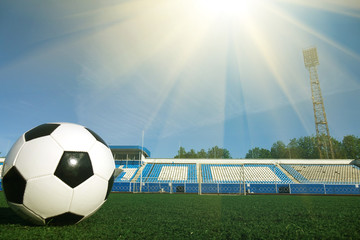 Football on a green field