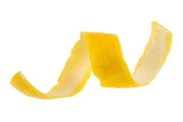 Lemon peel isolated on white background