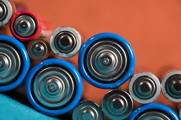 Ecology recycling concept. Many different types used or new battery