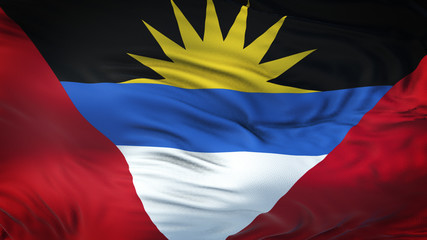 ANTIGUA AND BARBUDA Realistic Waving Flag Background