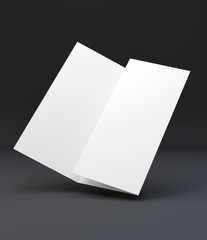 Tri-fold leaflet A4 mockup, 3D rendering