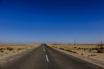 Namib Desert straight road
