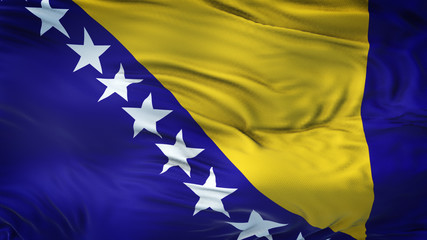 BOSNIA AND HERZEGOVINA Realistic Waving Flag Background