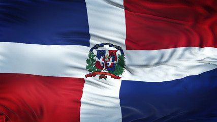 DOMINICAN REPUBLIC Realistic Waving Flag Background