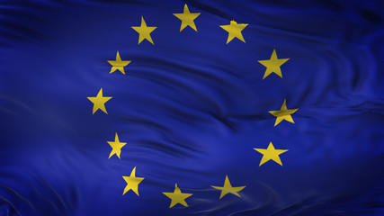 EUROPEAN UNION Realistic Waving Flag Background