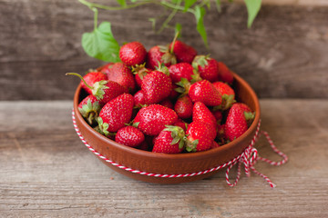 sweet ripe strawberry in a bowl