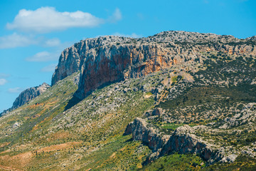 mountain landscape near El Chorro Gorge, Andalusia, Spain
