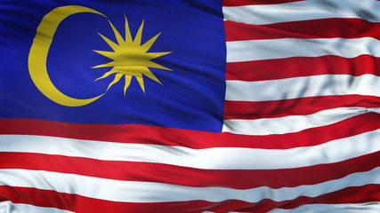 MALAYSIA Realistic Waving Flag Background