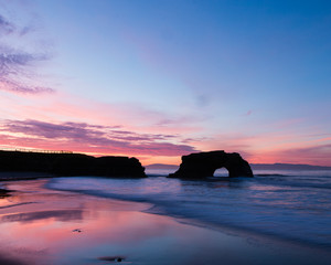 California Santa Curz Bridge Rock Sunrise