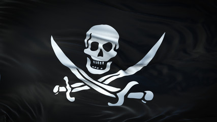 PIRATE Realistic Waving Flag Background 