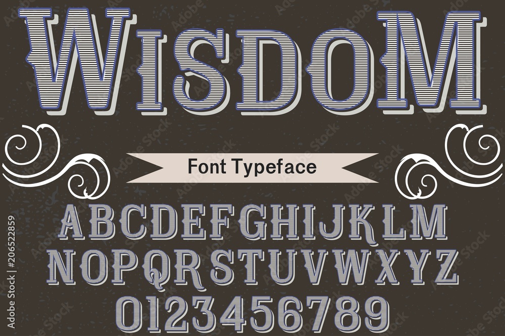 Fototapete vintage font handcrafted vector script alphabet,design handwritten named vodka vintage font handcraf