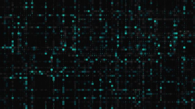 Big data of blue hexadecimal digit code. Futuristic information technology concept. Seamless loop animation 4k UHD 3840x2160
