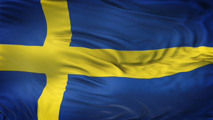 SWEDEN Realistic Waving Flag Background 