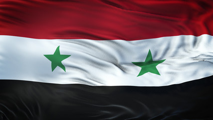 SYRIA Realistic Waving Flag Background
