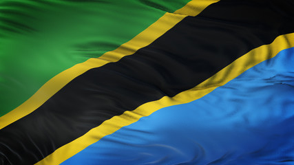 TANZANIA Realistic Waving Flag Background