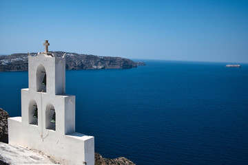 Santorini Bells and sea