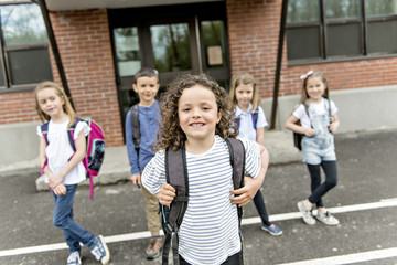 A Group of students outside at school standing together