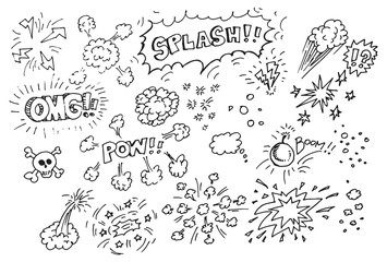 Fototapeta premium Hand drawn comic doodles