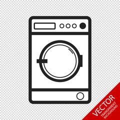 Washing Machine Isolated - Front View - Editable Vector - Isolated On Transparent Background