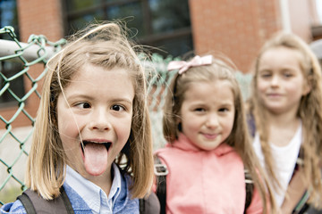 A Group of students outside at school standing together