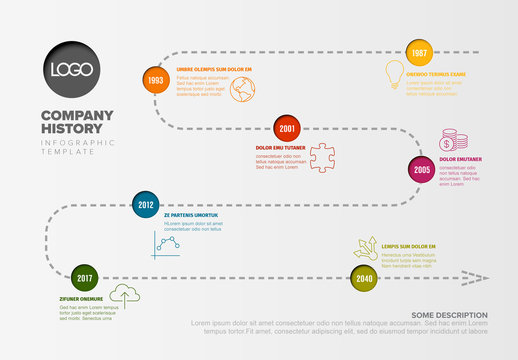 Dashed Line Timeline Infographic Layout