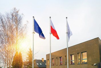 Flag of the European Union of Poland and white