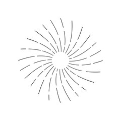 Obraz premium Vintage sunburst in lines shape vector