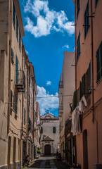 Fototapeta na wymiar the beautiful alley of Alghero old city