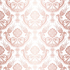 Luxury rose gold floral damask wallpaper isolated pattern