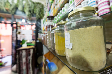 colorful spice shop in Marrakech 