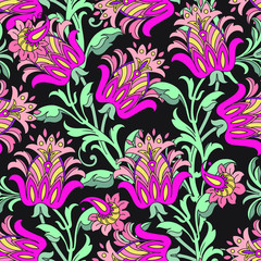 Seamless pattern with floral ornament