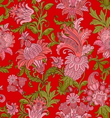 Möbelaufkleber Seamless pattern with floral ornament © polina21