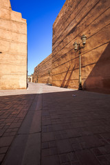 typical orange street of Marrakech, Morocco