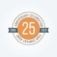 Fototapeta premium 25 Anniversary Celebration Vector Template Design Illustration