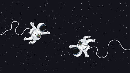 astronauci latający w kosmosie - 206536844