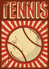 Tennis Sport Retro Pop Art Affiche Signalisation