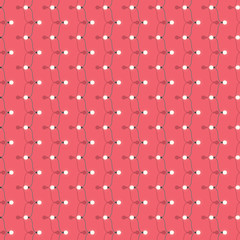 Seamless pattern with garland on a red background