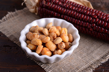Bowl of corn with red panicle 