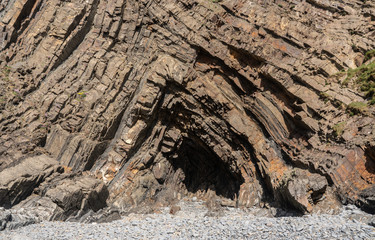 Unique structure of rocks at Hartland Quay in North Devon