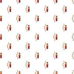Bow and arrow pattern. Cartoon illustration of bow and arrow vector pattern for web