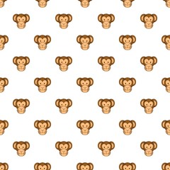 Monkey face pattern. Cartoon illustration of monkey face vector pattern for web