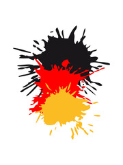 3 farbe klecks graffiti tropfen deutschland nation schwarz rot gold flagge design logo cool