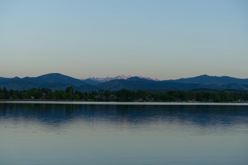 Rocky mountains and lake