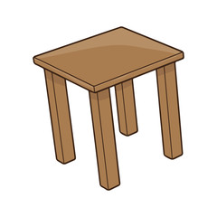 Wooden table isolated illustration on white background