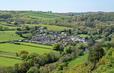 Fototapeta na wymiar Aerial view of Taddiport near Torrington in Devon