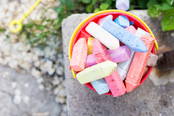 Colorful sidewalk chalk