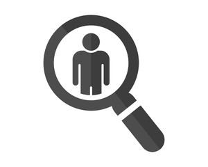 black magnifier figure business company office corporate image vector icon logo