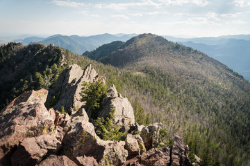 View from the summit of Bear Peak in Boulder, Colorado. 