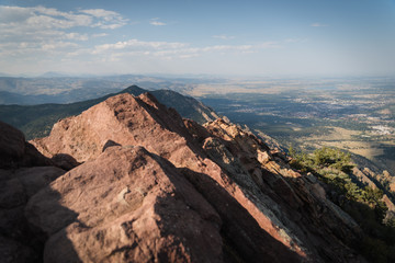 View from the summit of Bear Peak in Boulder, Colorado. 